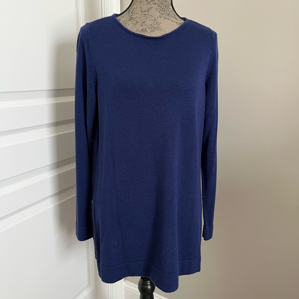 Ann Taylor Factory Side Zip Tunic Sweater